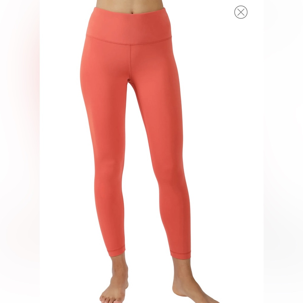 NWOT 90 Degree By Reflex Women’s Coral Hi Rise Ankle Length Leggings Size Medium